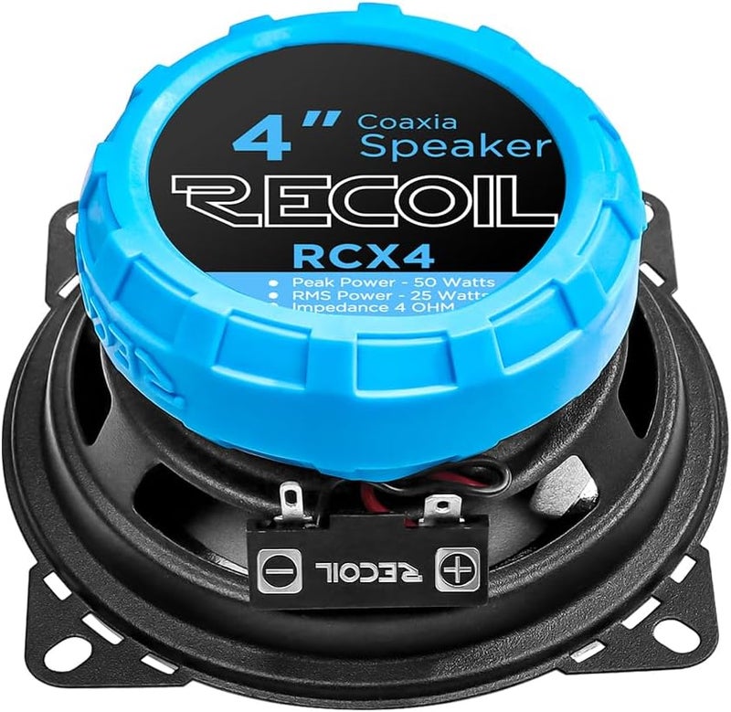 RECOIL RCX4 Echo Series 4-Inch Car Audio Coaxial Speaker System - Image 4