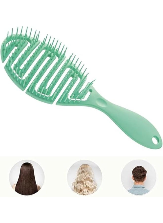 Detangling hairbrush with flexible massage bristles - Durable styling and massage tool for wet and dry hair - Multi-colored - Image 4