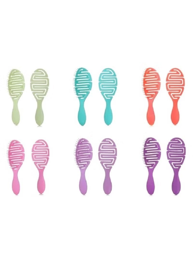 Detangling hairbrush with flexible massage bristles - Durable styling and massage tool for wet and dry hair - Multi-colored - Image 2