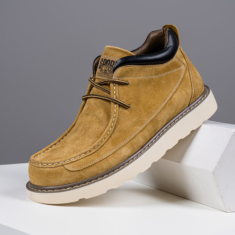 Winter Suede Leather Ankle Boots 46 Retro Martin Boots Men'S 47 Genuine Leather Large Size Men'S Shoes 48 Outdoor Hiking Work Boots Men'S - Image 1