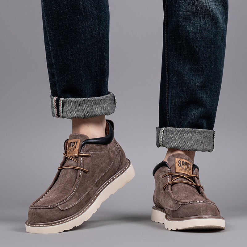 Winter Suede Leather Ankle Boots 46 Retro Martin Boots Men'S 47 Genuine Leather Large Size Men'S Shoes 48 Outdoor Hiking Work Boots Men'S - Image 4