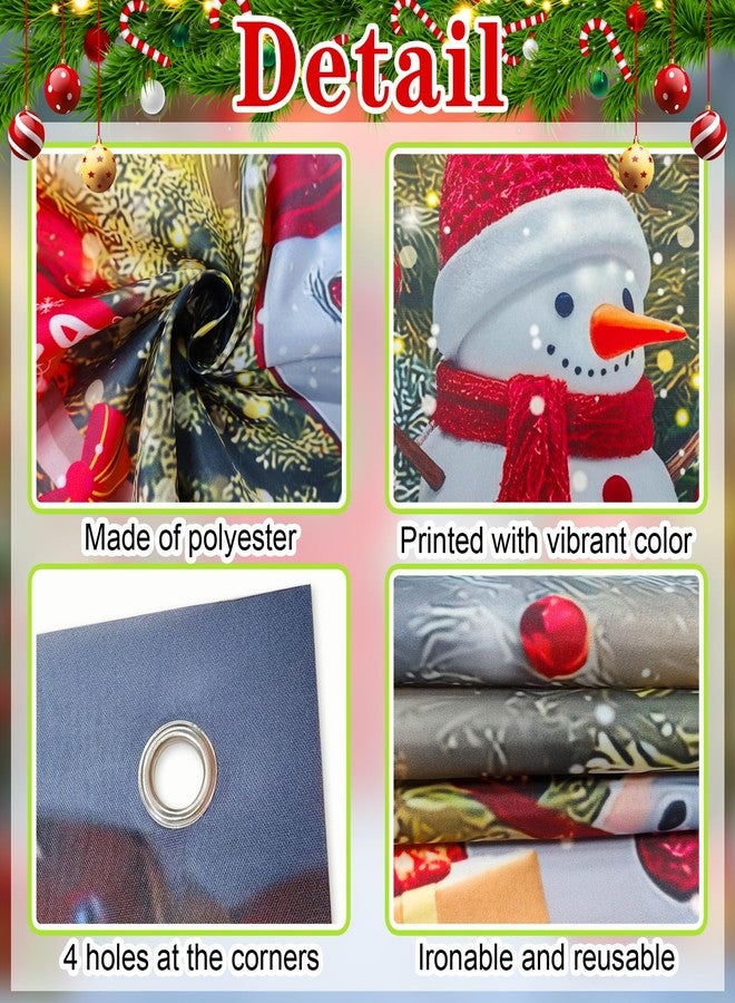 Lecheme Christmas Backdrop for Photography North Pole Santa's House Banner Snowy Forest Red Barn Door Christmas Banner Xmas Holiday Family Photo Background Party Decorations - Image 5