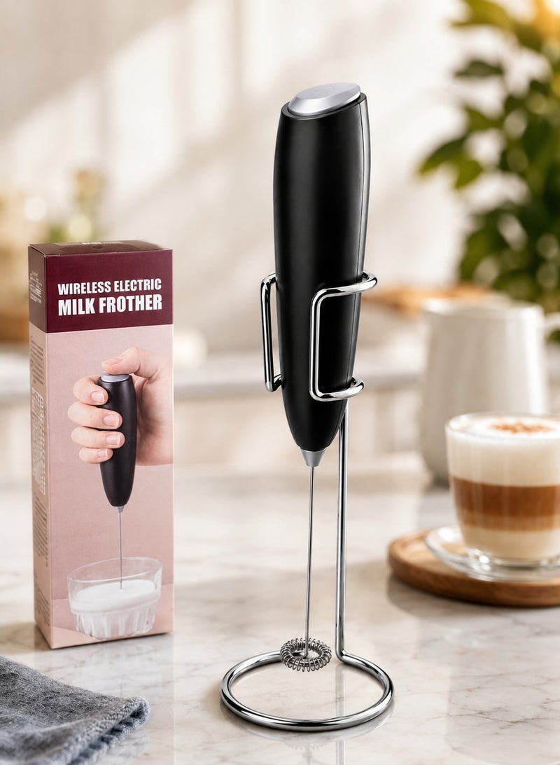 BGM Electric Milk Frother Handheld with Stainless Steel Stand Battery Powered Foam Maker, Whisk Drink Mixer Mini Blender For Coffee, Frappe, Latte, Matcha, Hot Chocolate - Image 3