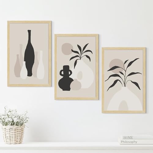 ArtX Paper Flowers Boho Wall Painting For Living Room Decoration Big Size, Framed Painting for Wall Decoration, Wall Decor For Bedroom, Multicolor, 12 x 18 inches, Set Of 3 - Image 3