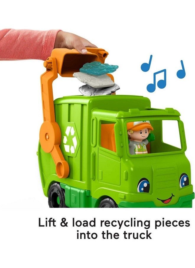 Fisher-Price Little People Musical Toddler Toy Recycling Truck Garbage Vehicle With Figure For Pretend Play Ages 1+ Years  - Image 4