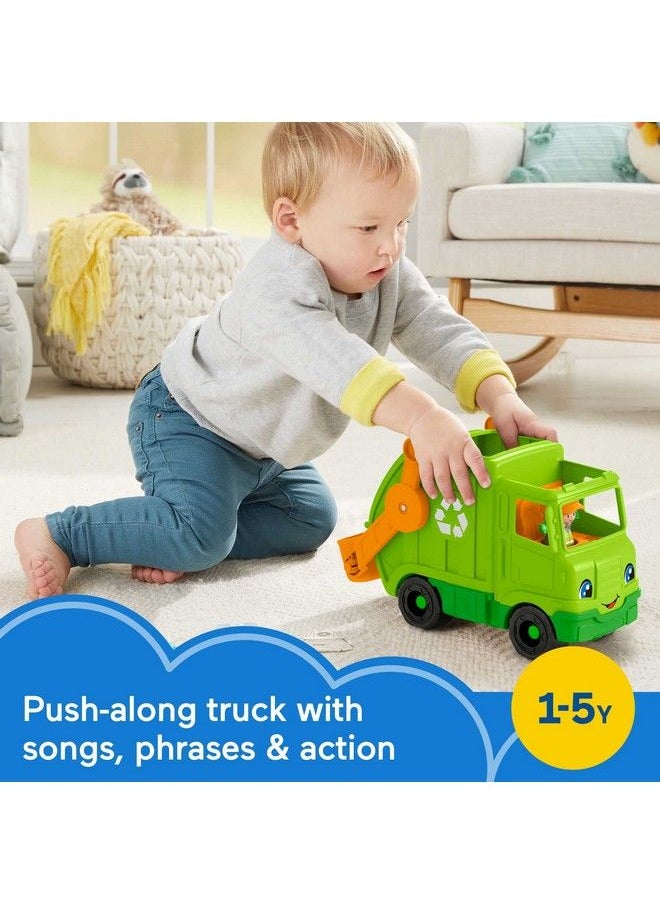 Fisher-Price Little People Musical Toddler Toy Recycling Truck Garbage Vehicle With Figure For Pretend Play Ages 1+ Years  - Image 3