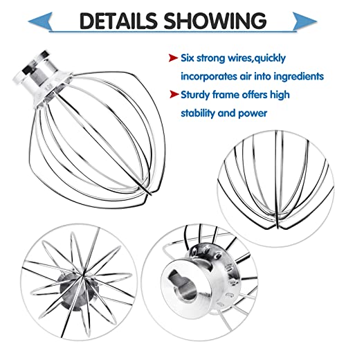 Moloudan K45WW 6-Wire Whip Attachment for KitchenAid 4.5 and 5 Quart Tilt-Head Stand Mixer, Egg Cream Stirrer, Cake Mayonnaise Whisk, Whisk Attachment for KitchenAid Mixer Accessories - Image 4