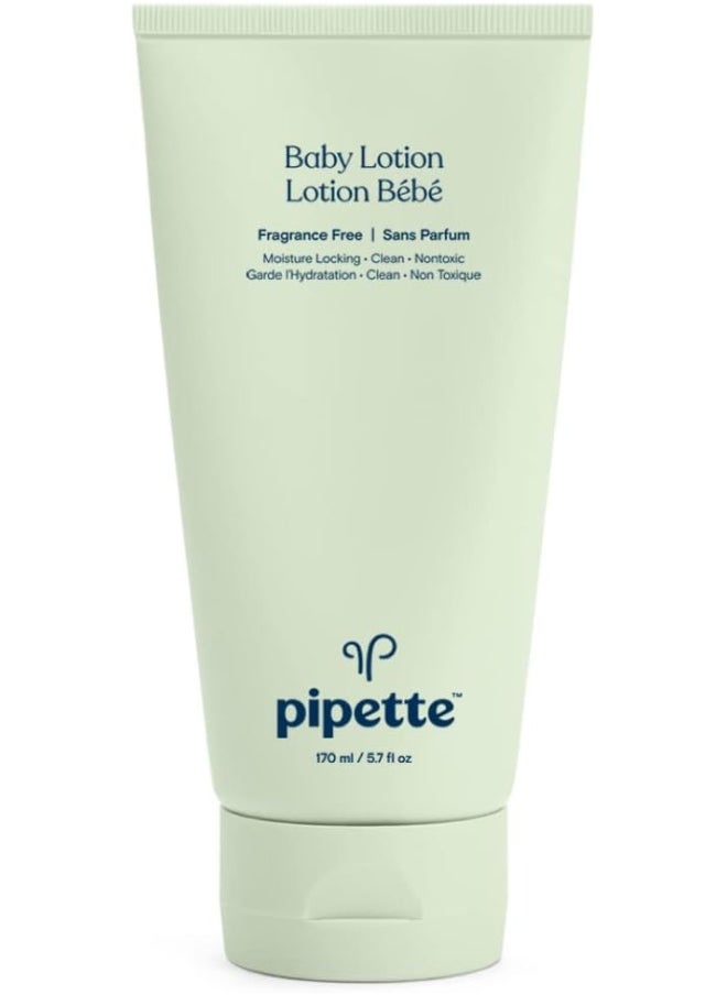 pipette Pipette Baby Lotion - Fragrance Free, Hydrates & Nourishes Sensitive Skin, Baby Essentials for Newborn, Renewable Plant-Derived Squalane, 5.7 fl oz  - Image 1