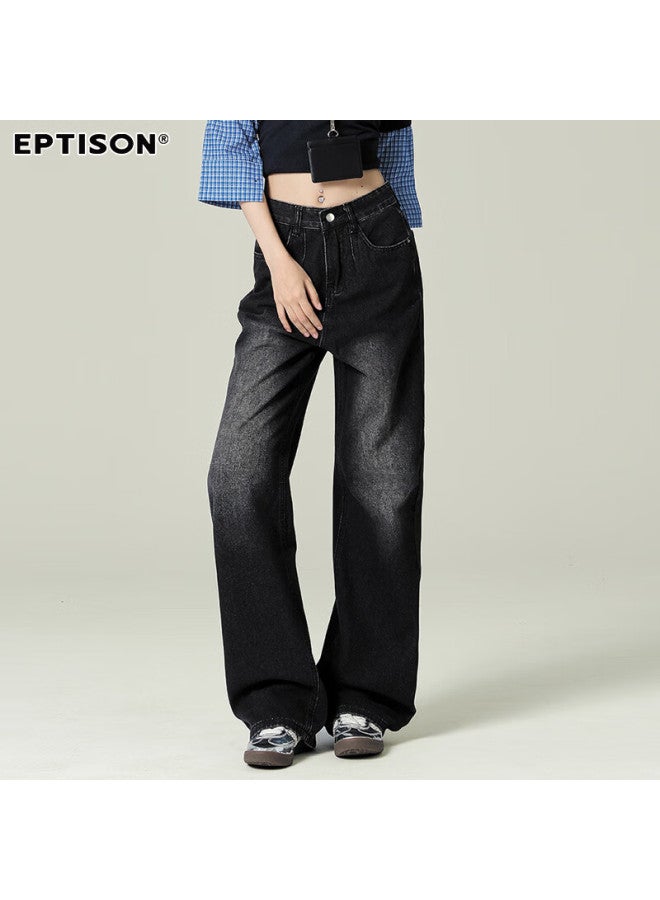 EPTISON Yipintiancheng New Spring Wide-leg Jeans For Women, Retro Washed Long Pants, Loose-fitting Slimming Straight-leg Jeans For Women - Image 2
