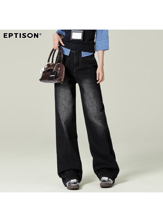 EPTISON Yipintiancheng New Spring Wide-leg Jeans For Women, Retro Washed Long Pants, Loose-fitting Slimming Straight-leg Jeans For Women - Image 5