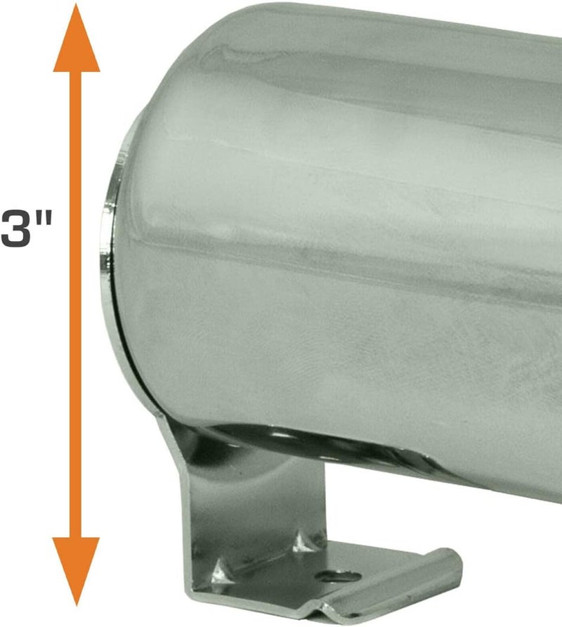 GLOWSHIFT Universal Chrome Single Gauge Dashboard Pod - Fits Any Make/Model - Mounts (1) 2-1/16" (52mm) Gauge to Vehicle's Dash - Image 4