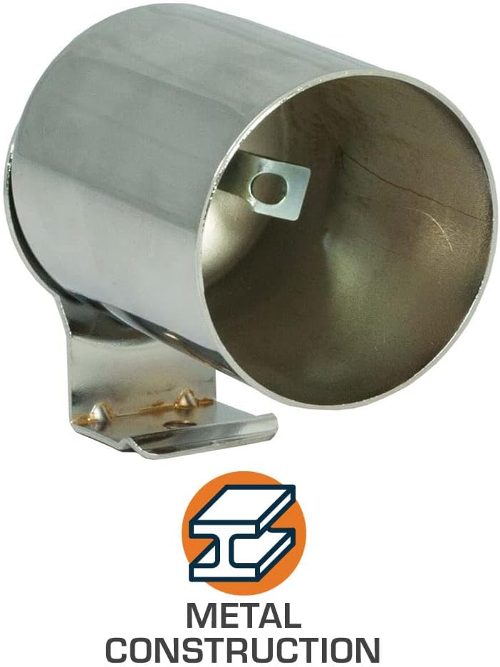 GLOWSHIFT Universal Chrome Single Gauge Dashboard Pod - Fits Any Make/Model - Mounts (1) 2-1/16" (52mm) Gauge to Vehicle's Dash - Image 2
