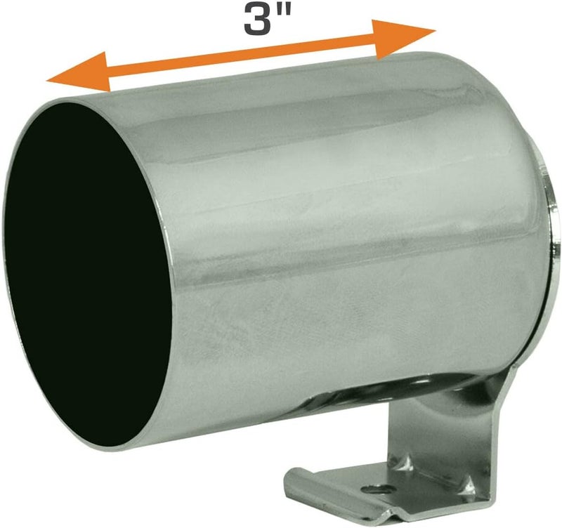 GLOWSHIFT Universal Chrome Single Gauge Dashboard Pod - Fits Any Make/Model - Mounts (1) 2-1/16" (52mm) Gauge to Vehicle's Dash - Image 5