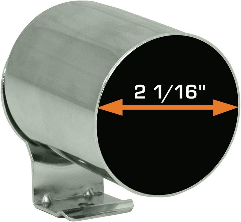 GLOWSHIFT Universal Chrome Single Gauge Dashboard Pod - Fits Any Make/Model - Mounts (1) 2-1/16" (52mm) Gauge to Vehicle's Dash - Image 3