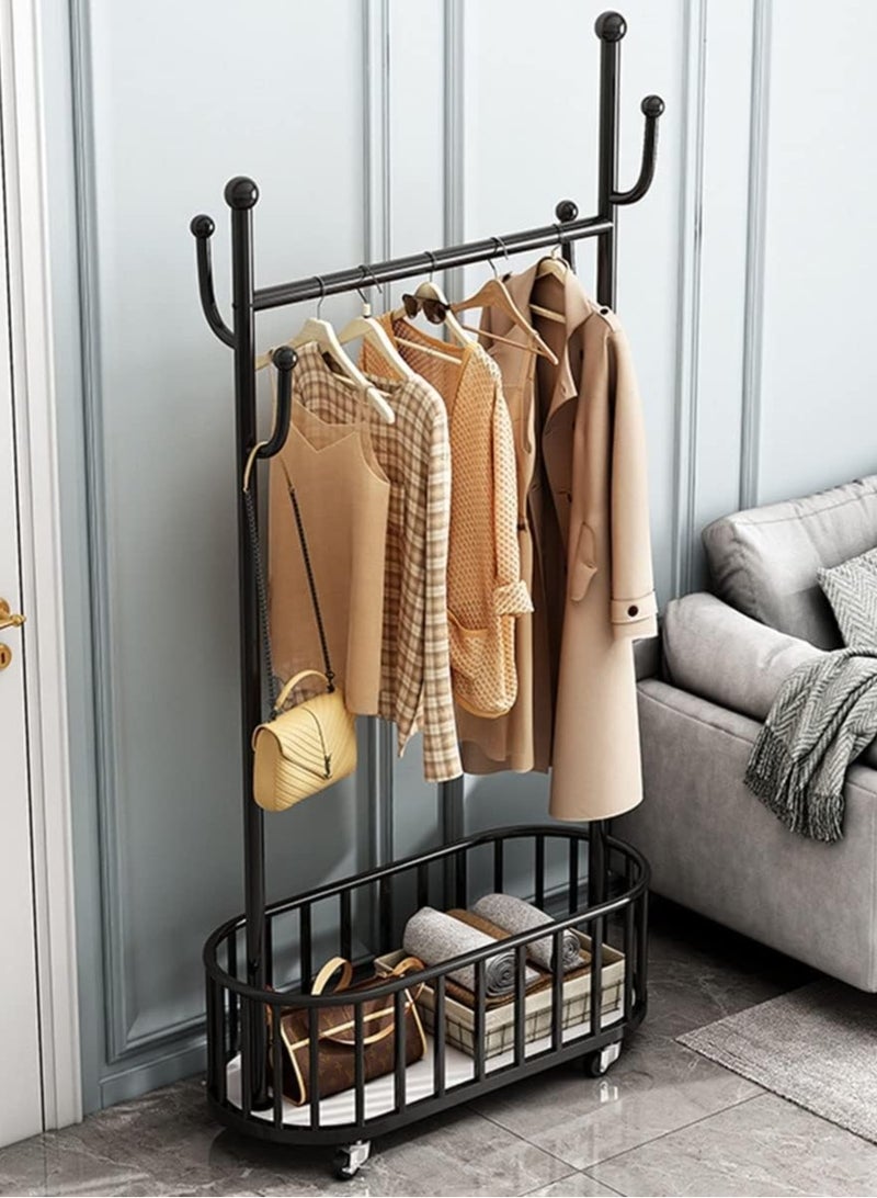 Generic Movable Metal Clothing Rack Multifunctional With Wheels 80 CM  - Image 1