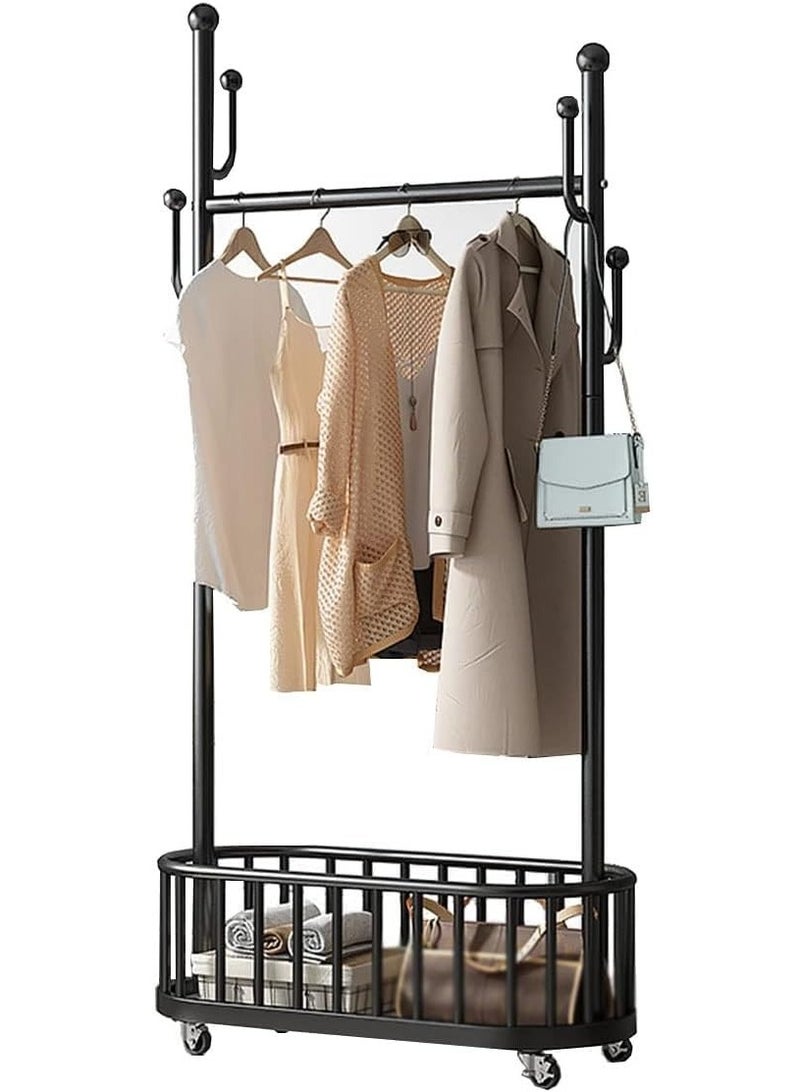 Generic Movable Metal Clothing Rack Multifunctional With Wheels 80 CM  - Image 5