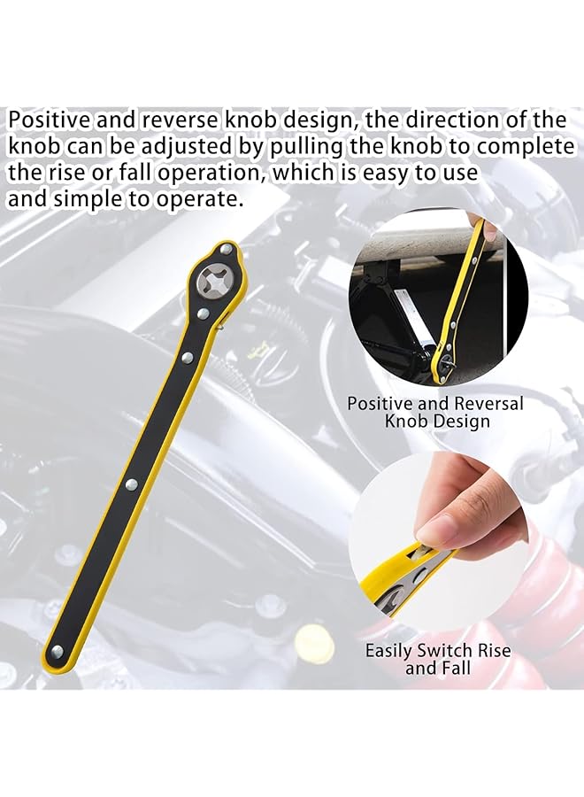 X Spring Labor Saving Wrench, Durable Lug Spanner For Vehicle Maintenance, High Strength Steel Jack Ratchet Tool, Swivel Maintenance Wrench With Easy To Use, Scissor Jack Handle For Cars, Motorcycles - Image 5