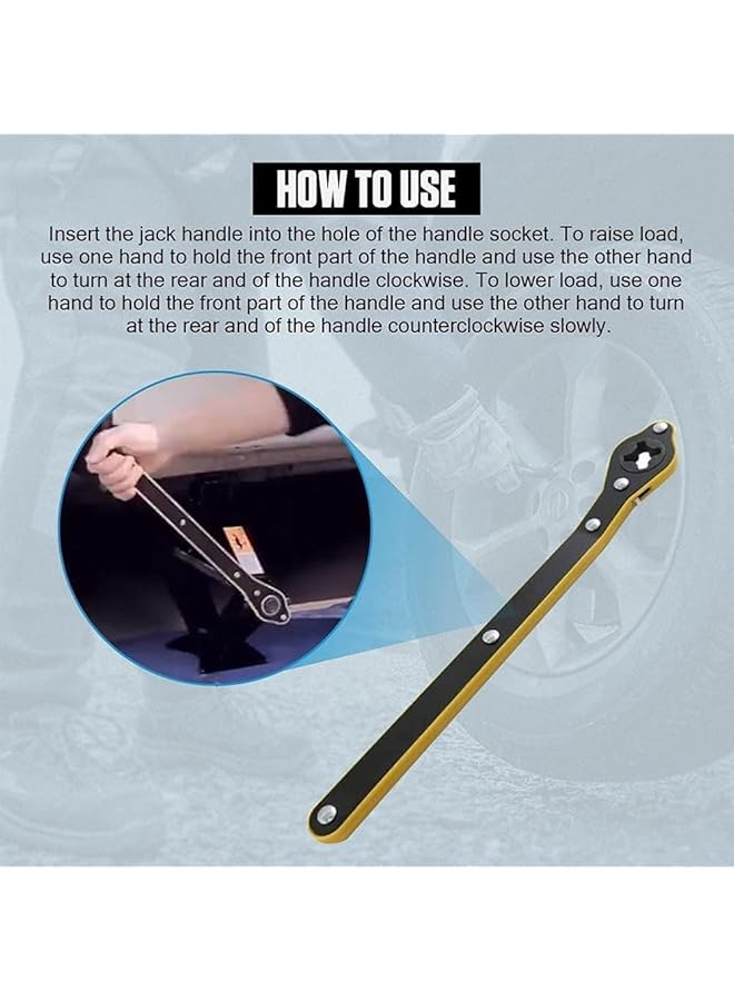 X Spring Labor Saving Wrench, Durable Lug Spanner For Vehicle Maintenance, High Strength Steel Jack Ratchet Tool, Swivel Maintenance Wrench With Easy To Use, Scissor Jack Handle For Cars, Motorcycles - Image 4