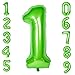 CHANGZHONG 40 Inch Large Green Number 1 Balloon Giant Helium Polyester Film 1th Birthday Girl Boy Self Inflating Digit One For Anniversary Celebration Baby Shower New Year Engagement Party Decoration - Image 4