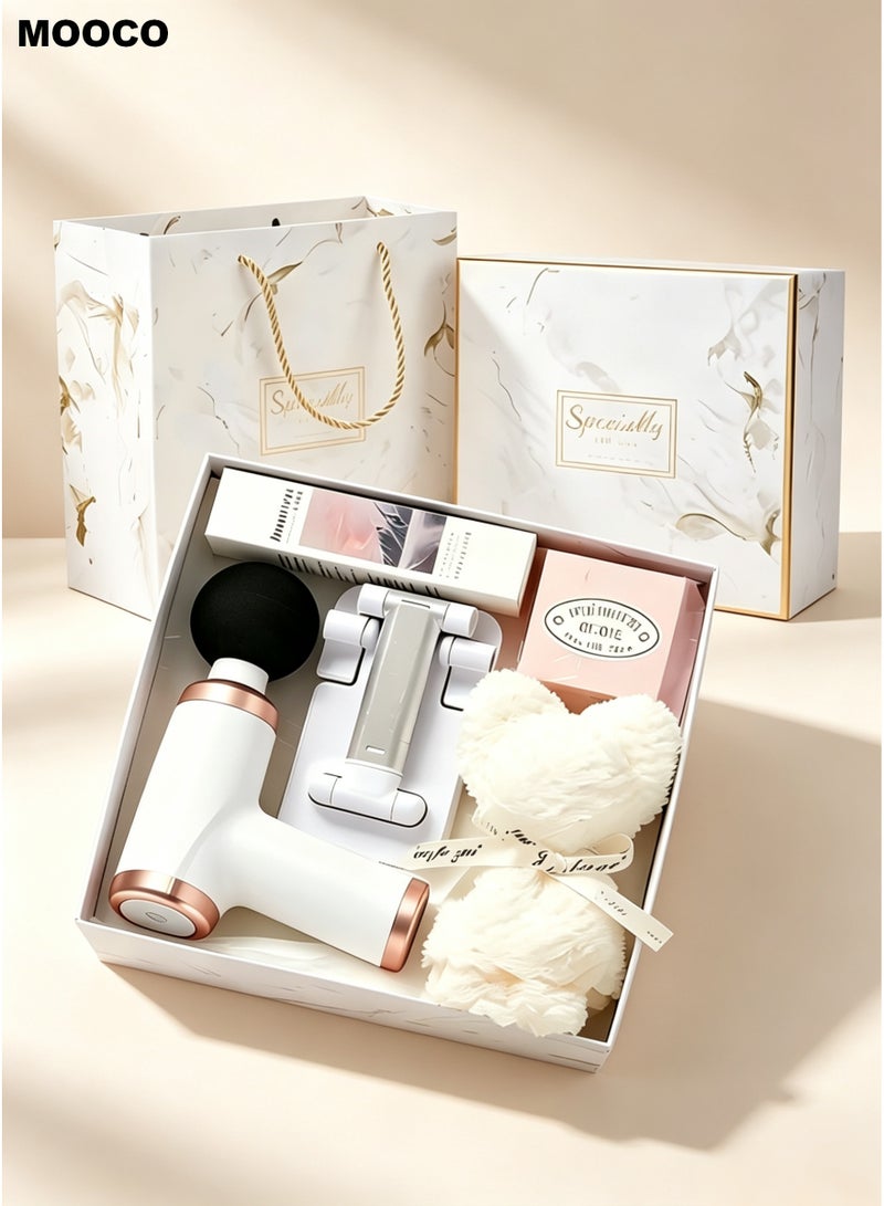 MOOCO Luxury Gift Basket for Men/Women,Birthday Gift Box-5PCS(Massage,Phone Stand,Hand Cream,Towel,Soap),Ramadan Gift Set,Spa Gift for Ladies,for Girls,Anniversary Gift for Wife,Gift Combo for Wedding Gift,Holiday Gift, Family Anniversary, Valentine's Day, Mother's Day, Thanksgiving Day, Christmas, Colleague Care, Corporate Care Gift Set, Graduation Gift, School Start Gift, Ramadan Festival , Present For Family Members, Father, Mother, Husband, Wife, Boyfriend, Girlfriend,Son, Daughter, Brother, Sister, Partner, Colleague, Teacher, Classmate,Friend - Image 1