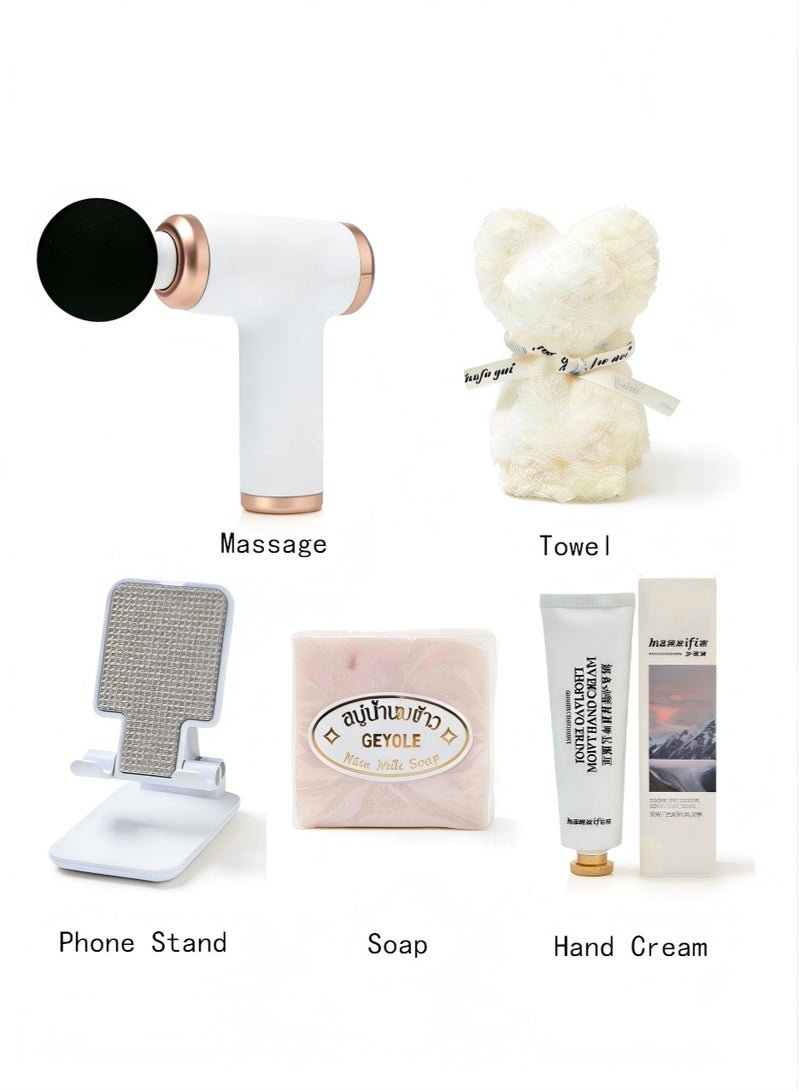 MOOCO Luxury Gift Basket for Men/Women,Birthday Gift Box-5PCS(Massage,Phone Stand,Hand Cream,Towel,Soap),Ramadan Gift Set,Spa Gift for Ladies,for Girls,Anniversary Gift for Wife,Gift Combo for Wedding Gift,Holiday Gift, Family Anniversary, Valentine's Day, Mother's Day, Thanksgiving Day, Christmas, Colleague Care, Corporate Care Gift Set, Graduation Gift, School Start Gift, Ramadan Festival , Present For Family Members, Father, Mother, Husband, Wife, Boyfriend, Girlfriend,Son, Daughter, Brother, Sister, Partner, Colleague, Teacher, Classmate,Friend - Image 2