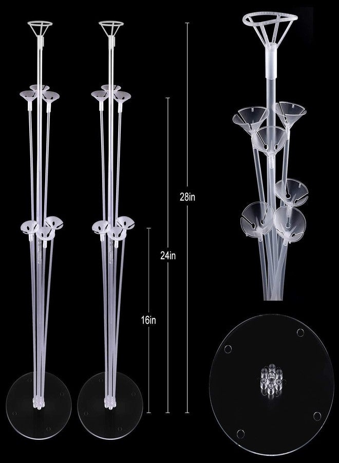 Acquwistach Balloon Stand Kit for Party and Wedding Decorations Celebrations 4 Sets Balloon Stands fot Table with 28 Sticks 28 Cups and 4 Bases - Image 2
