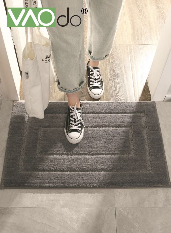 VAOdo Bathroom Rug Mat Extra Soft Absorbent Premium Bath Rug Non-Slip Comfortable Bath Mat Carpet for Tub Shower Bath Room Machine Wash Dry Grey 60*90CM - Image 1