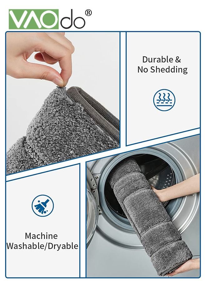 VAOdo Bathroom Rug Mat Extra Soft Absorbent Premium Bath Rug Non-Slip Comfortable Bath Mat Carpet for Tub Shower Bath Room Machine Wash Dry Grey 60*90CM - Image 4