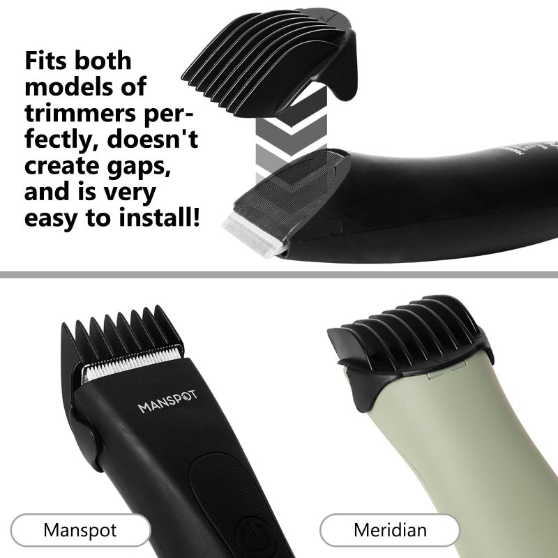 CR8GR8 Hair Clipper Guards Guides 8pcs 0.02inch to 0.5Inch(0.5mm-12mm) Fits For Manspot Body Trimmer,Meridian Ball Trimmer Clipper Guard,8 Pack Black - Image 5