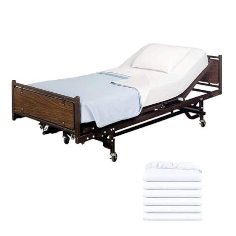 SHOPBEDDING 6 Pack Fitted Hospital Bed Sheets - Cotton Rich Soft Knitted Jersey Sheet 36” x 84” x 12” - Image 1