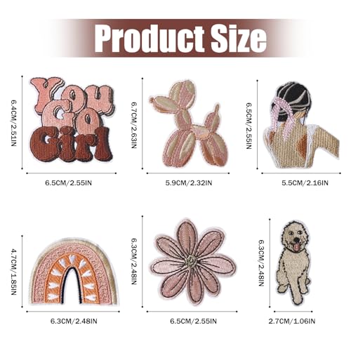ZESION You Go Girl Iron on Patches, for Hats, Clothes, Jeans, Pants, Jackets, Backpacks Repair and Decoration-16Pcs - Image 2