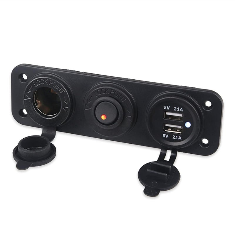 Wivplex 5V 4.2A Car Dual USB Charger with Toggle Switch - Image 1