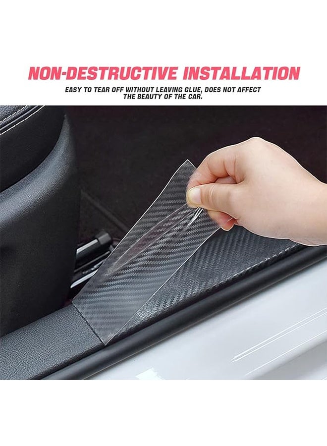Car Door Edge Guards, Clear Invisible Carbon Fiber Auto Door Sill Protector, Anti-Collision Transparent Adhesive Strip Film, DIY Vehicle Door Trim Tape Accessories for Most Cars - Image 5