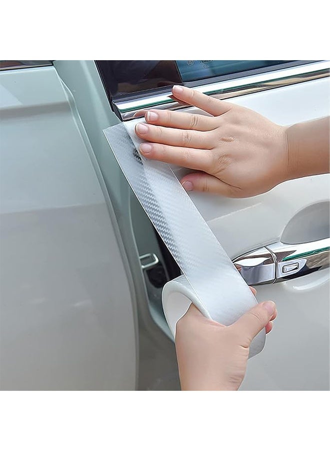 Car Door Edge Guards, Clear Invisible Carbon Fiber Auto Door Sill Protector, Anti-Collision Transparent Adhesive Strip Film, DIY Vehicle Door Trim Tape Accessories for Most Cars - Image 3