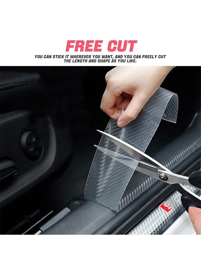 Car Door Edge Guards, Clear Invisible Carbon Fiber Auto Door Sill Protector, Anti-Collision Transparent Adhesive Strip Film, DIY Vehicle Door Trim Tape Accessories for Most Cars - Image 2