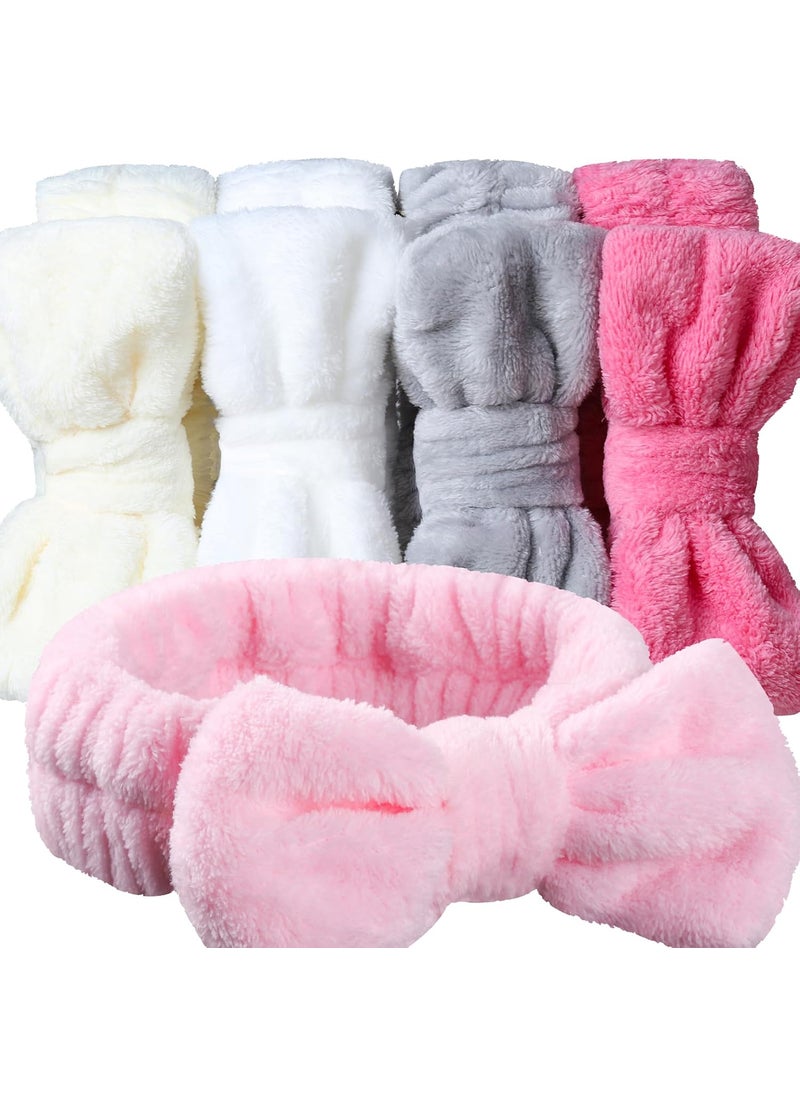 Teenitor - Teenitor 5 Pack Spa Headband for Washing Face Girls Makeup Headband Bow Tie Hair Band Microfiber Women Skincare Headbands Cosmestic Facial Sports Yoga Elastic Headband - Image 1
