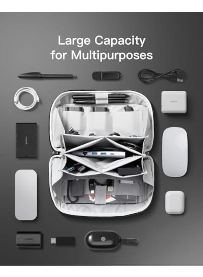 Excefore Electronics Organizer Travel Case Waterproof Tech Pouch Large Travel Friendly Bag For Electronic Accessories Cable Cord Charger Phone Ideal Tech Organizer For On The Go - Image 4