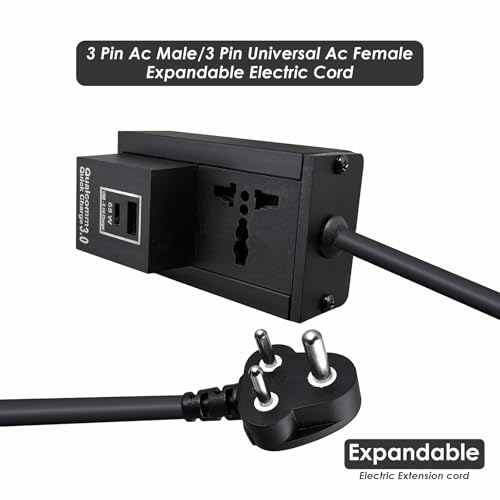 MX Extension Board with USB-C PD 65W & USB-A Port – Universal 3-Pin Socket, 6A to 13A, Flame-Retardant Body, Safety Shutter, 1.5 Meter Heavy-Duty Cable, Power Strip for Home & Office - Image 2