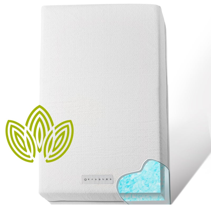 Modera Organic Cotton 2-Sided Crib Mattress | Waterproof Washable Protector w/Ventilated Foam Lining | Light 2-in-1 Baby Mattress w/Firm Support for Infant & Soft CertiPUR Foam for Toddler | 52x27.5x4â€ - Image 1