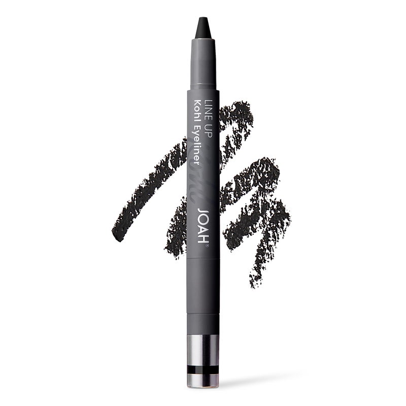 JOAH Beauty LINE UP Kohl Eyeliner, Ultra-Smooth & Highly Pigmented Silky Formula, Argan Oil Infused, Longwear, Transfer-Proof, Waterproof, Built-In Smudger & Sharpener - Charcoal - Image 1