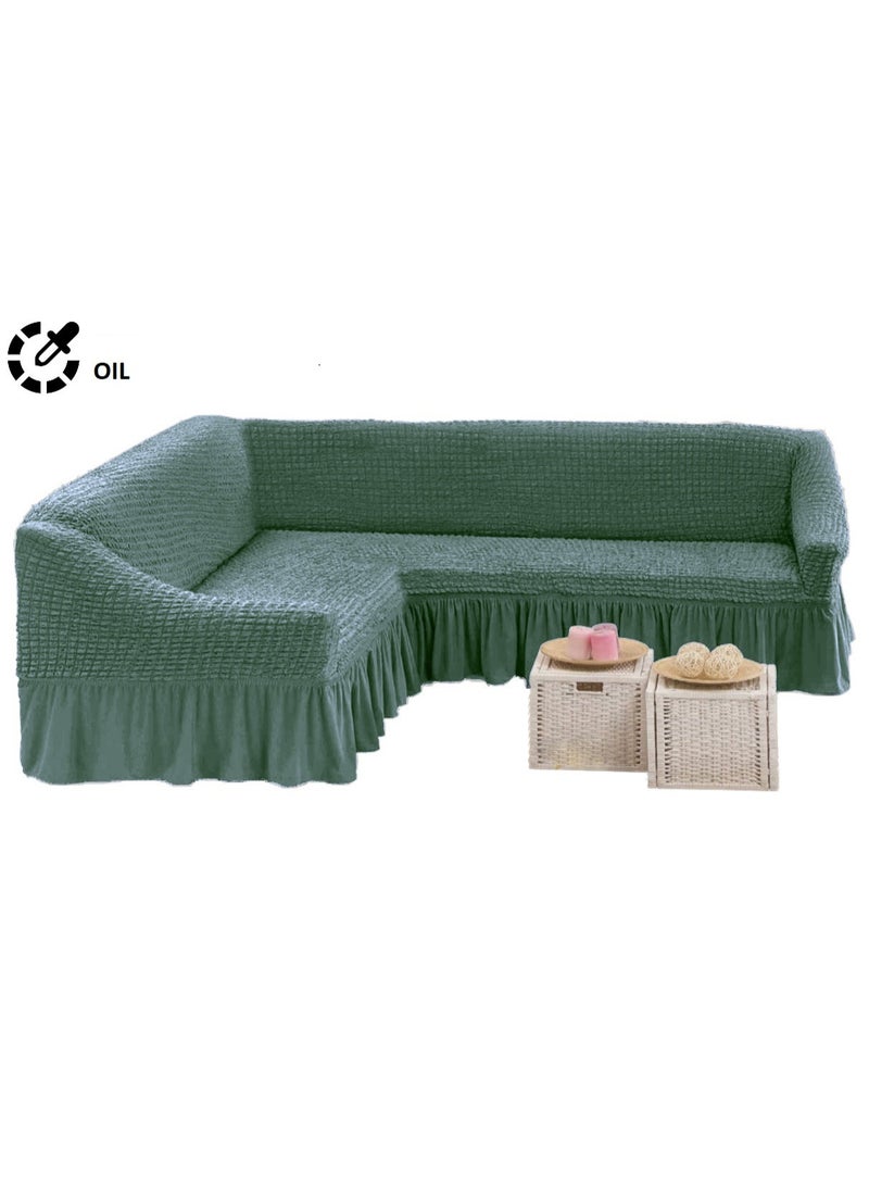 EVORY HOME Sofa Cover L  Shape Super Stretchable Anti-Wrinkle Slip Flexible Resistant 5.5 Meter 