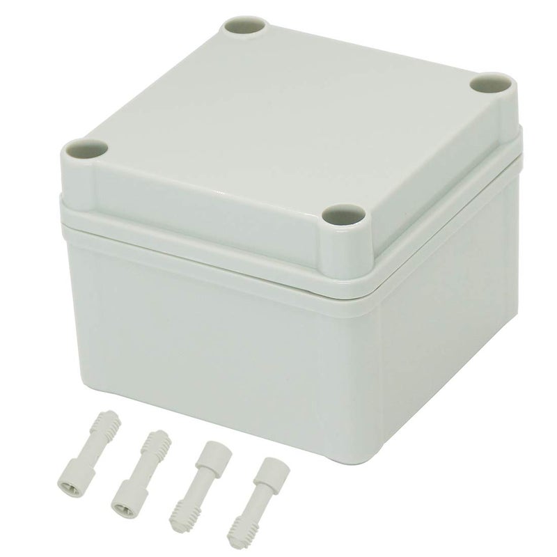 Zulkit Junction Box ABS Plastic Dustproof Waterproof IP67 Junction Boxes Universal Electrical Project Enclosure DIY Electronic Project Box Grey 394 x 394 x 295 inch 100 x 100 x 75 mm