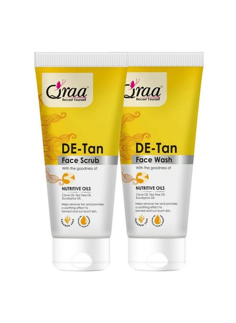 De Tan Combo Pack | Helps In Tan Removal & Dirt | Improves Pigmentation & Uneven Skin Tone | De Tan Scrub 100Gm & De Tan Face Wash 100Gm | Pack Of 2 (200, 2)