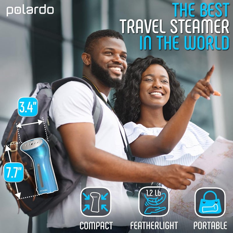 Polardo Portable Travel Garment Steamer for Clothes, Metal Steam Head, 25s Heat Up, Pump System, Mini Size, Handheld Steamer for Any Fabrics, No Water Spitting, 120V - Image 2