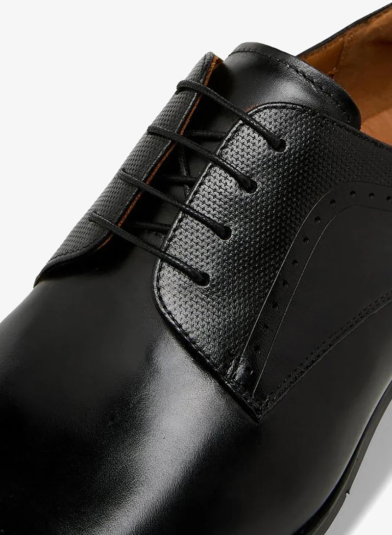 DUCHINI BLACK Men Lace-Up Leather Derby Shoes for Men | Best Price UAE