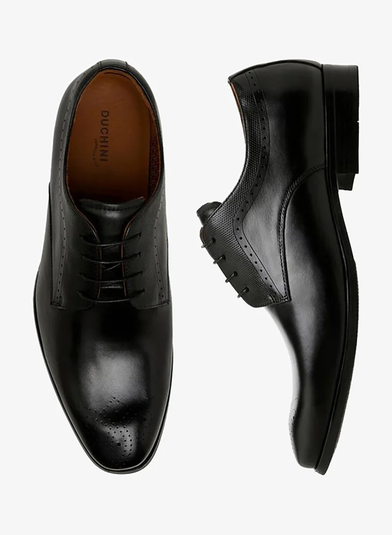 DUCHINI Men Lace-Up Leather Derby Shoes
