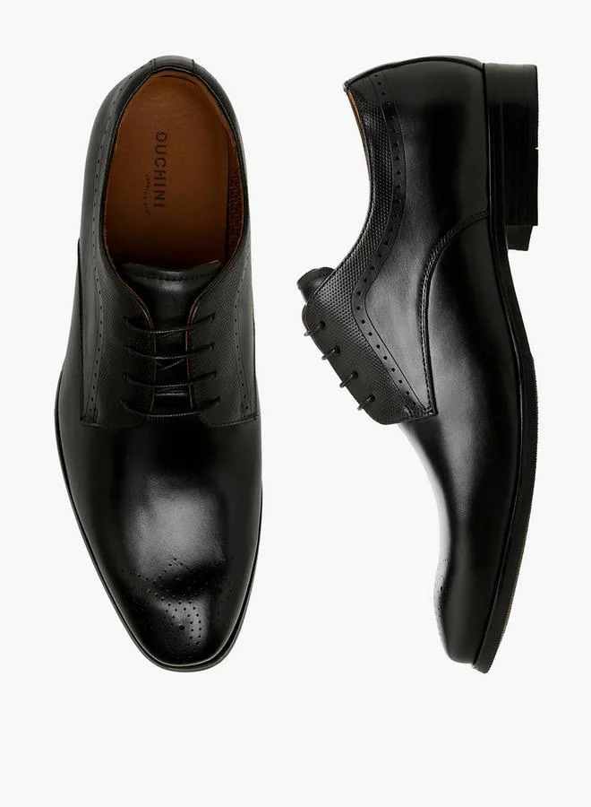 DUCHINI Men Lace-Up Leather Derby Shoes