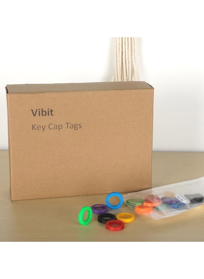 Vibit 16 Pcs Colorful Plastic Standard Flat Key Tags (Not for Strange Shape Keys), 2 Styles - Image 5