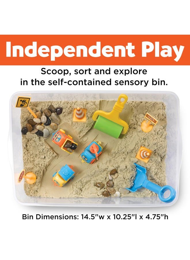 Creativity for Kids Sensory Bin: Construction Zone Playset Sandbox Truck Toys for Kids, 6279000 - Image 5