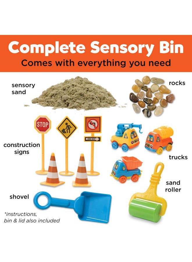 Creativity for Kids Sensory Bin: Construction Zone Playset Sandbox Truck Toys for Kids, 6279000 - Image 3